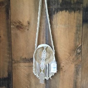 NWT Alex Max Crochet Beaded Handbag